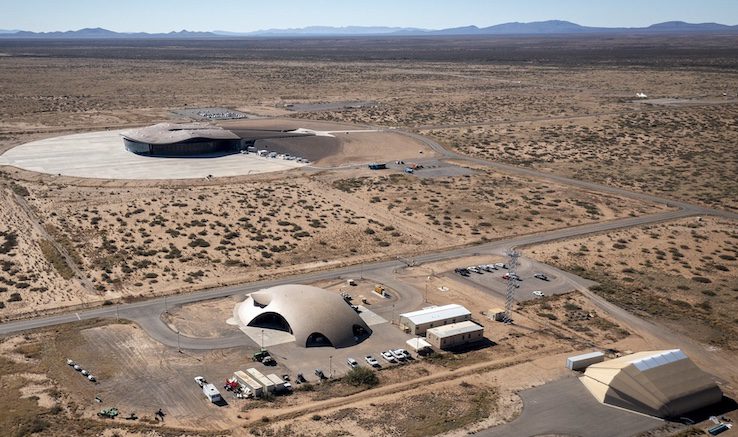An aerial photo of the Spaceport America facility